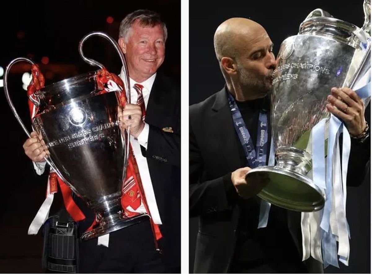 Sir Alex Ferguson và Pep Guardiola cùng giành cú ăn ba lịch sử với 2 đội bóng thành Manchester